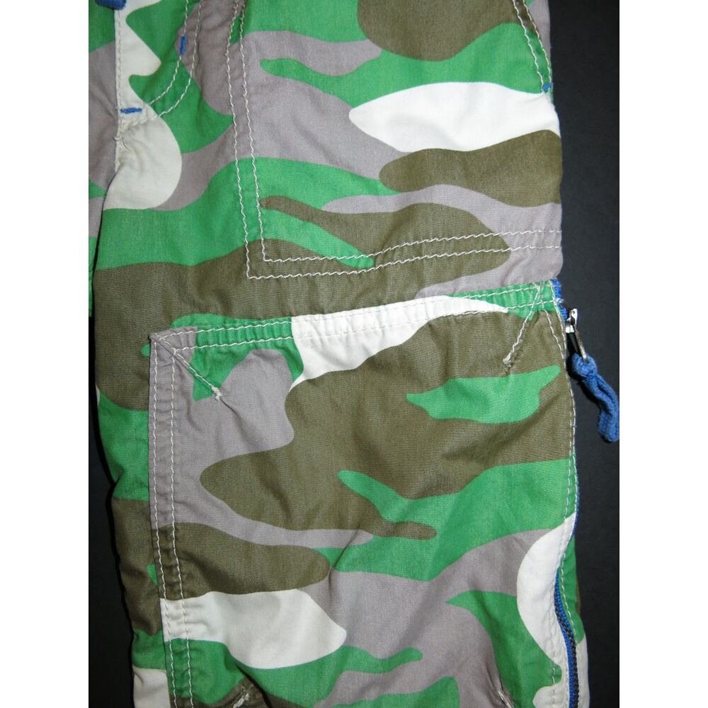 Mini Boden boys Shorts 7 technos cargo green gray camouflage camo pull on techno - Picture 6 of 8